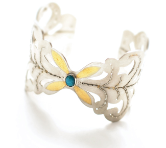 Simone Richmond Stitched Cuff Bracelet art jewellery silver cuff bracelet